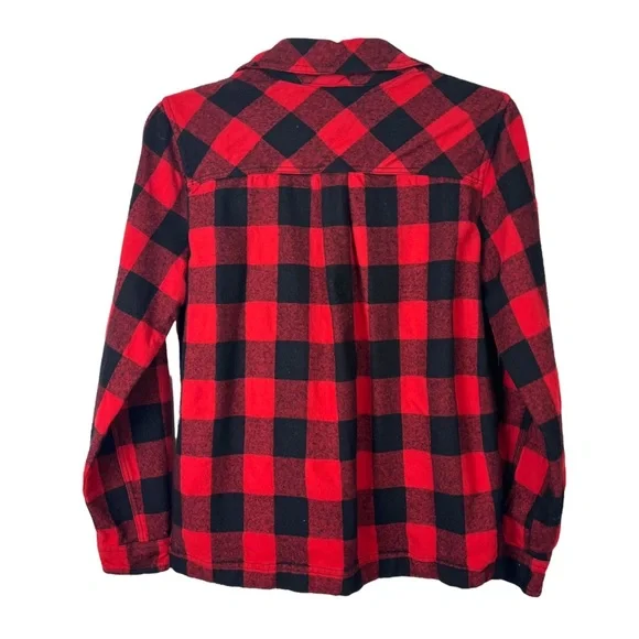 J Crew Red Buffalo Plaid Pullover Shirt Jacket. - Picture 6 of 11